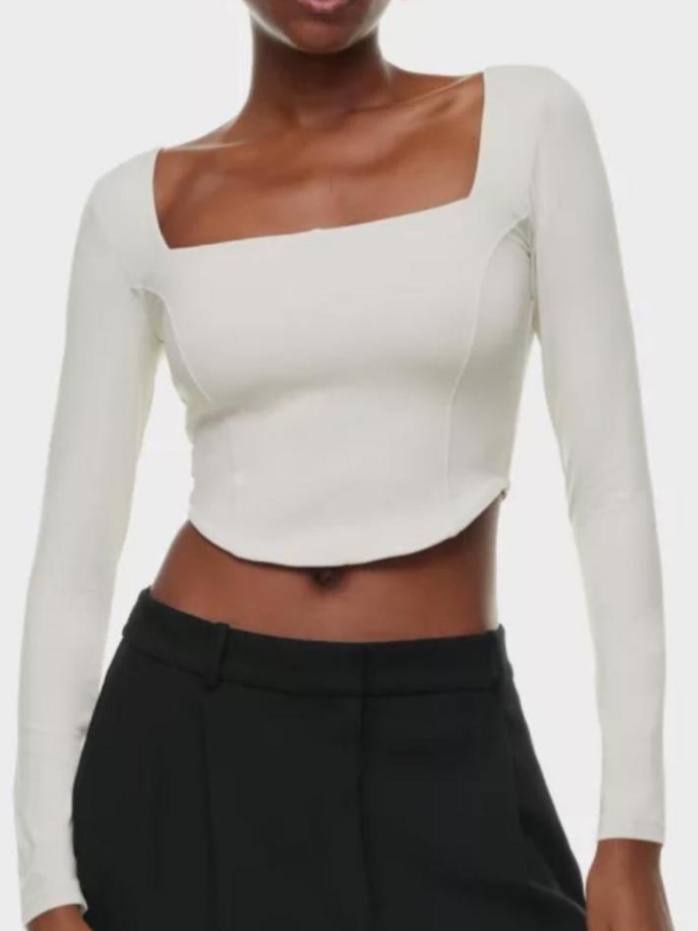 Aritzia Babaton Sz M Contour Reframe Bustier Off White Classic Minimalist Fall